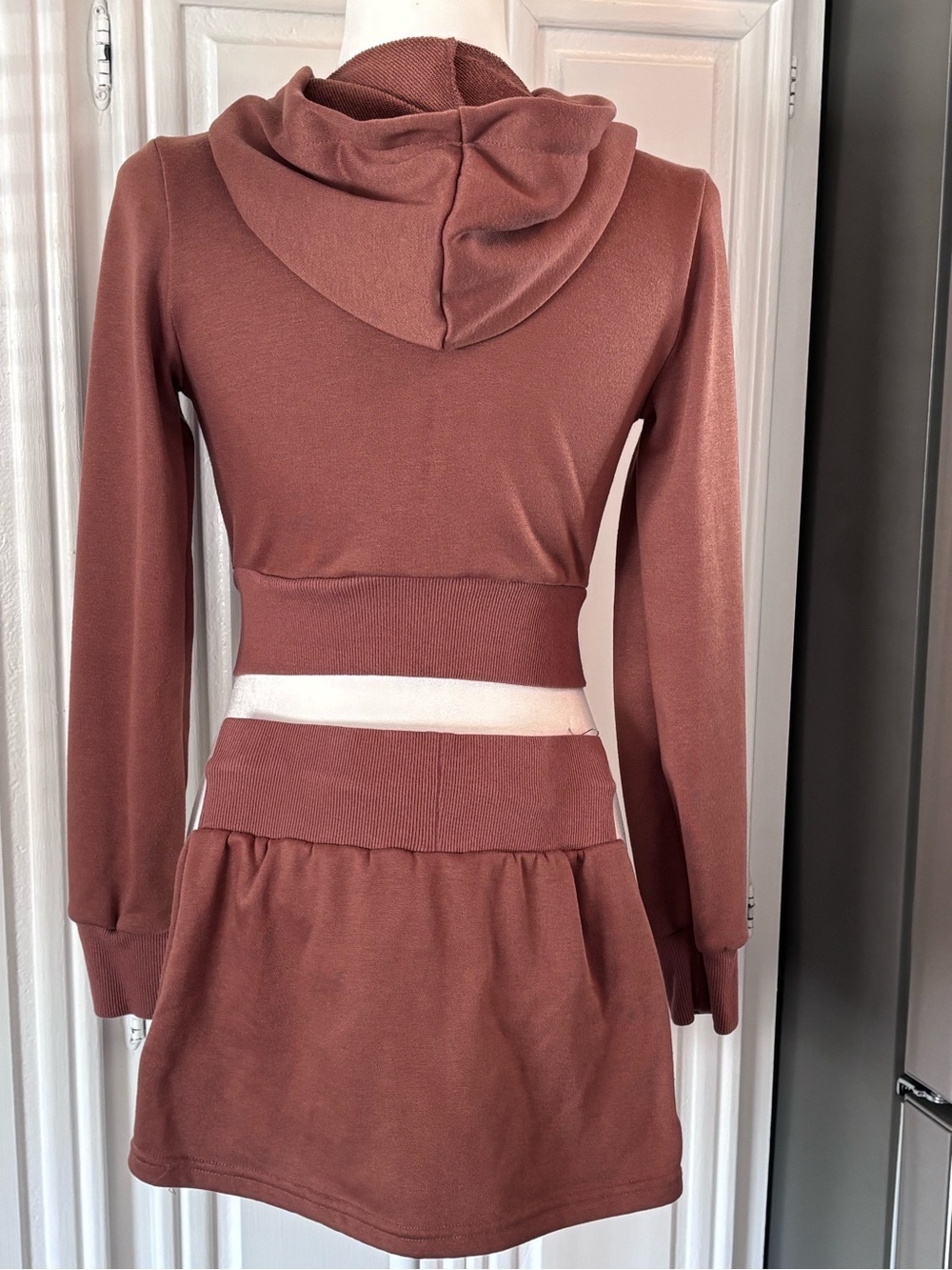 Princess Polly Cropped Hoodie & Skirt Set - Rust - Picture 2 of 12